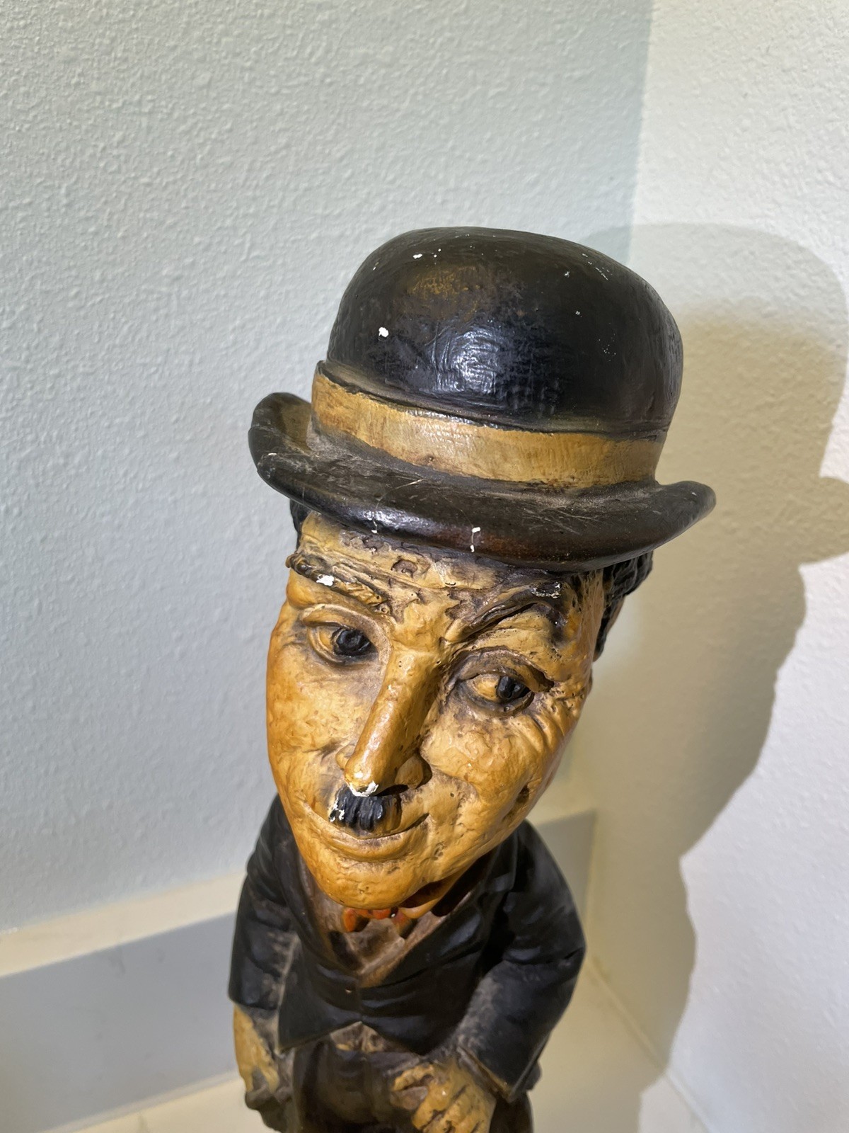 Authentic 1971 Rare Vintage Charlie Chaplain ESCO Chalkware Sculpture 15”