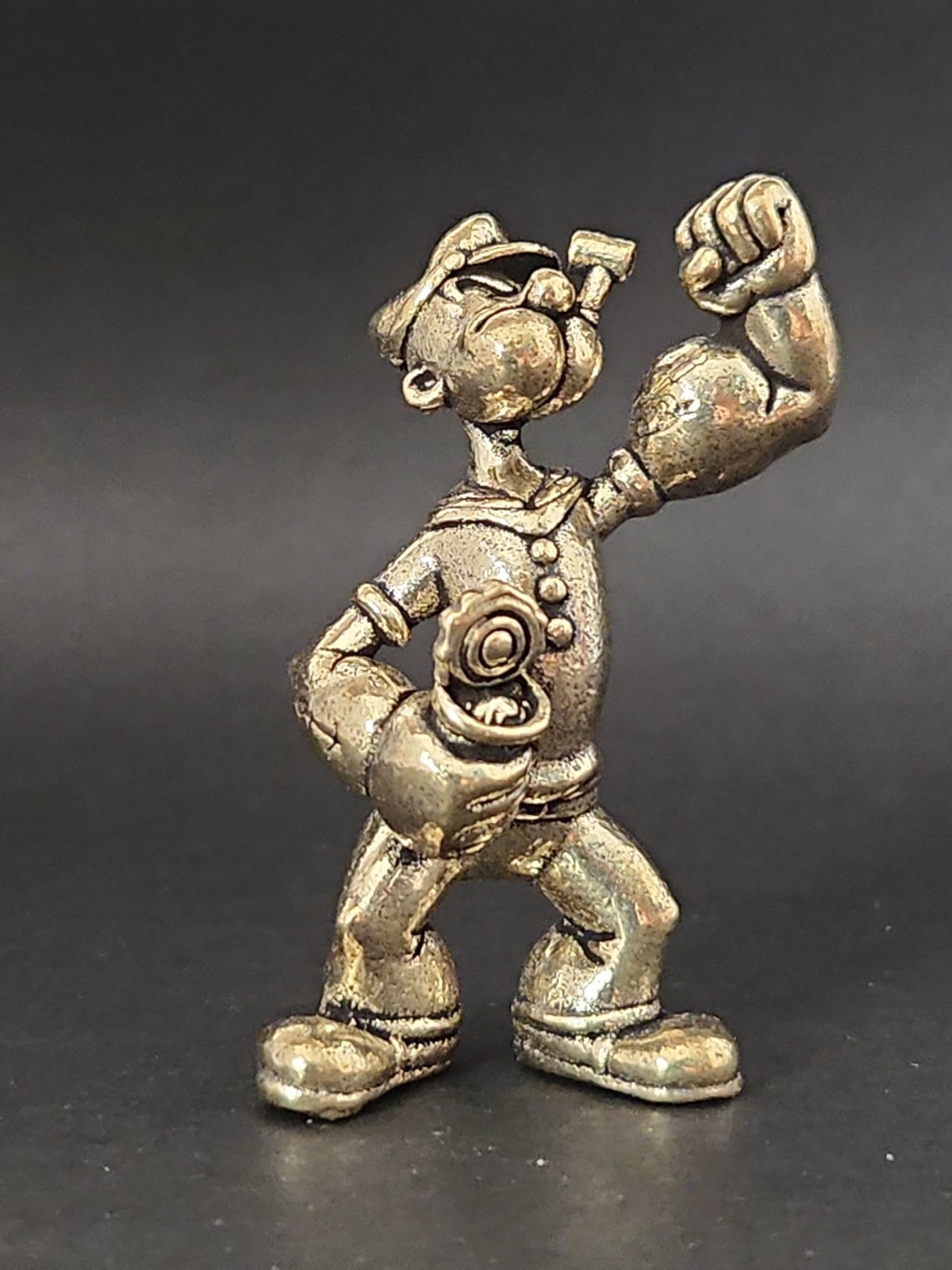 Popeye The Sailor Man Solid Brass Miniature Figure, Heavy, Sturdy, and Durable