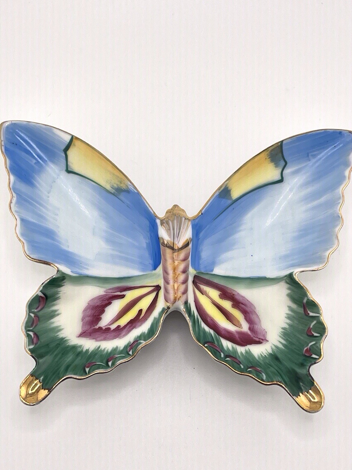 Vintage Butterfly Wall Hanging Ceramic/ Porcelain Hand Painted Made In Japan