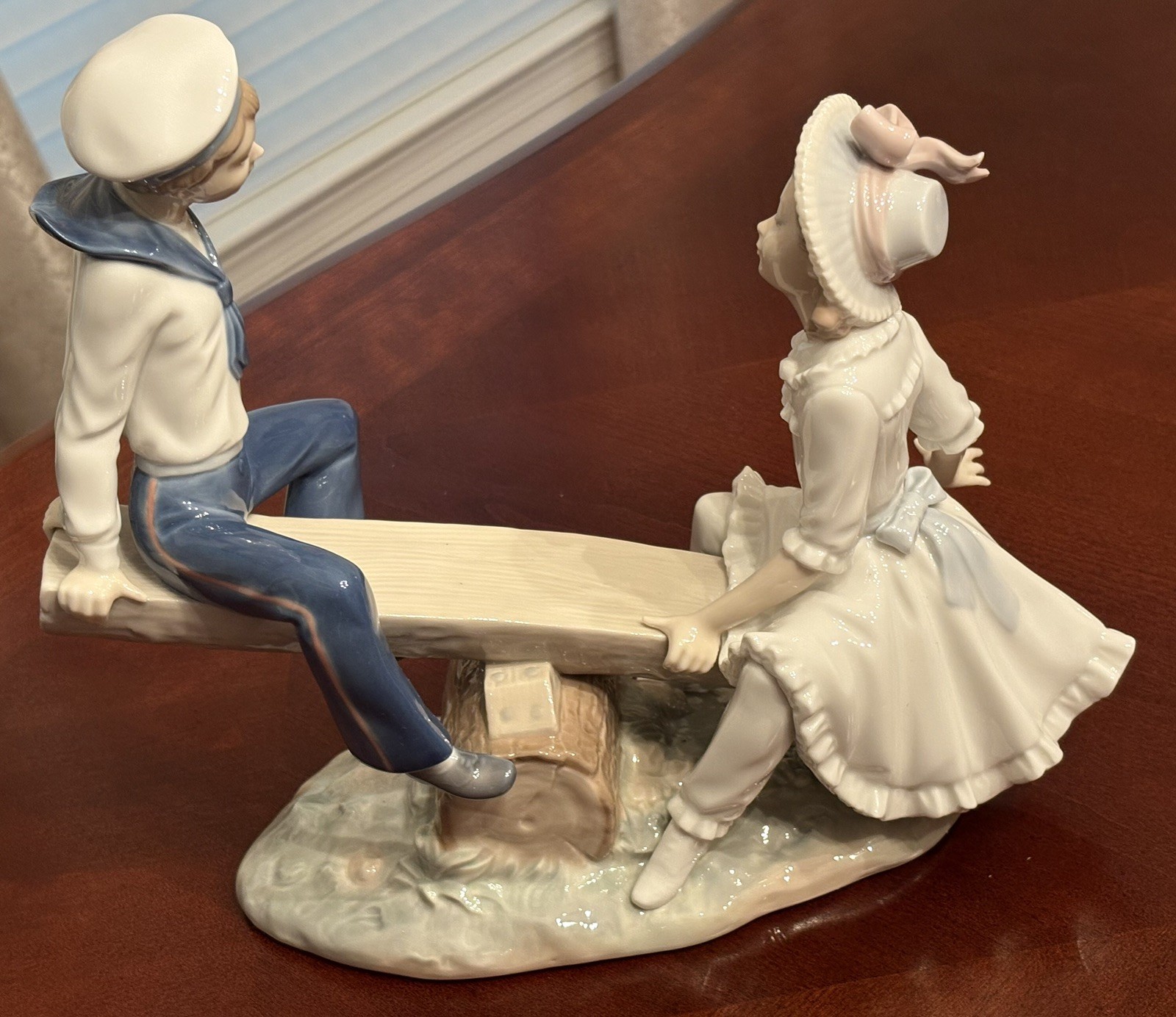LLADRO Sailor Boy & Girl Seesaw Figurine #1255 Gloss Finish Retired Mint Cond