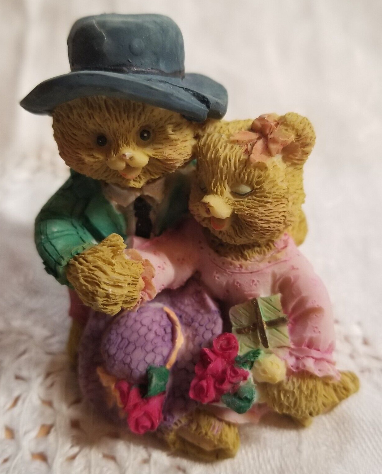 Bear Family 2-Figurines Poly-Resin Mama & Papa w/Cubs