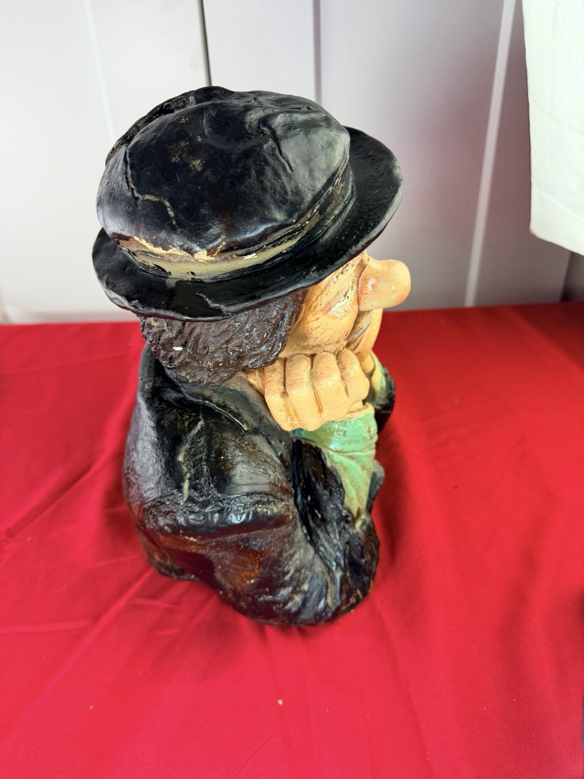 Vtg Emmett Kelly Jr Why Me Bust Esco Chalkware Hobo Clown Statue 12” Large
