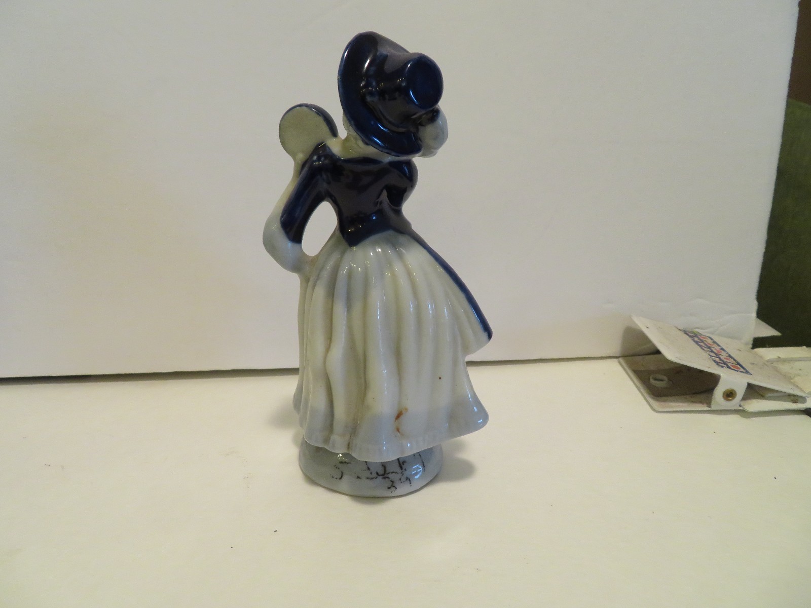 VINTAGE OCCUPIED JAPAN 1940’S WOMAN FIGURE 5 1/2 ” IN DRESS WITH HAT