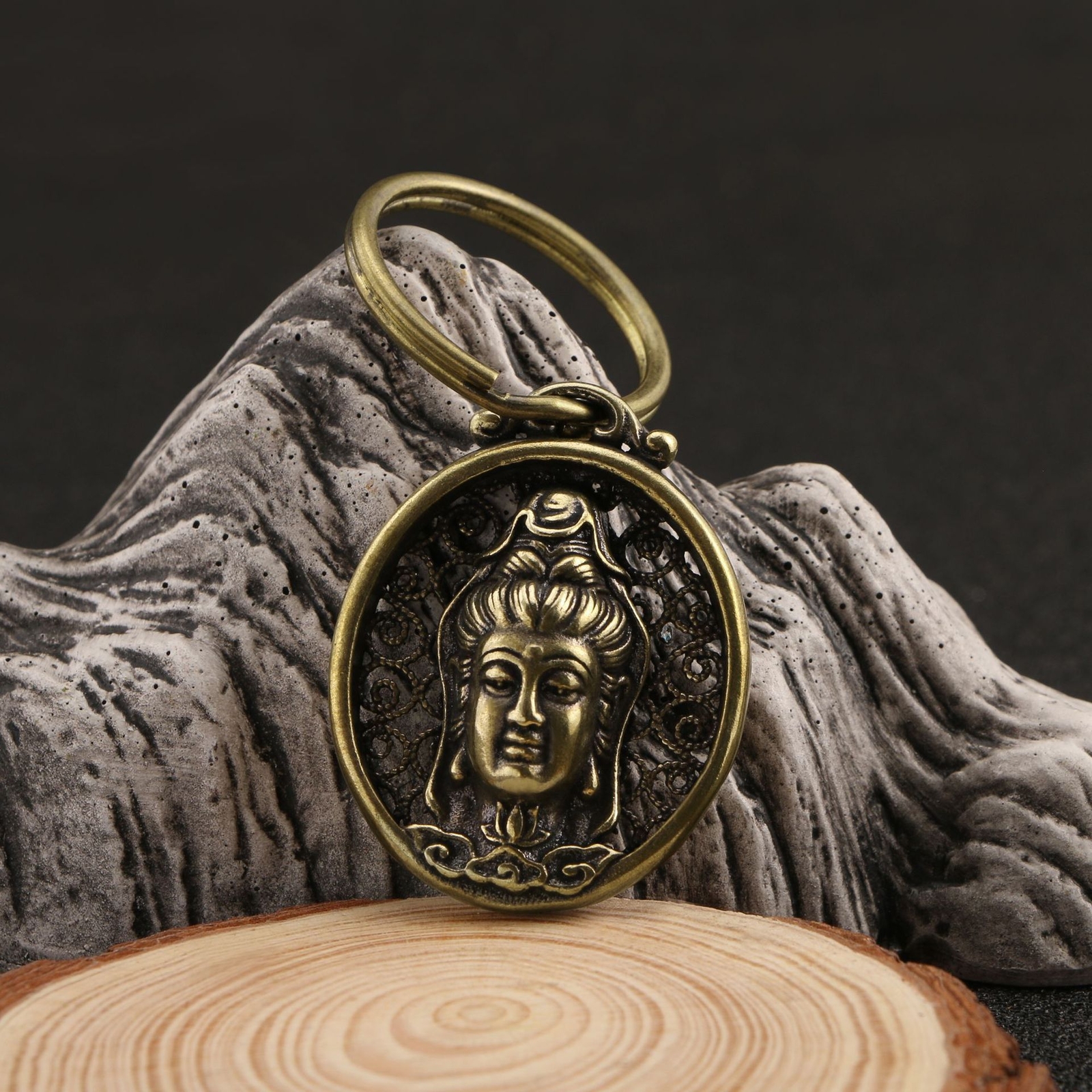 Solid Brass Bodhisattva Pendant Figurine Small Statue Home Ornament Figurines