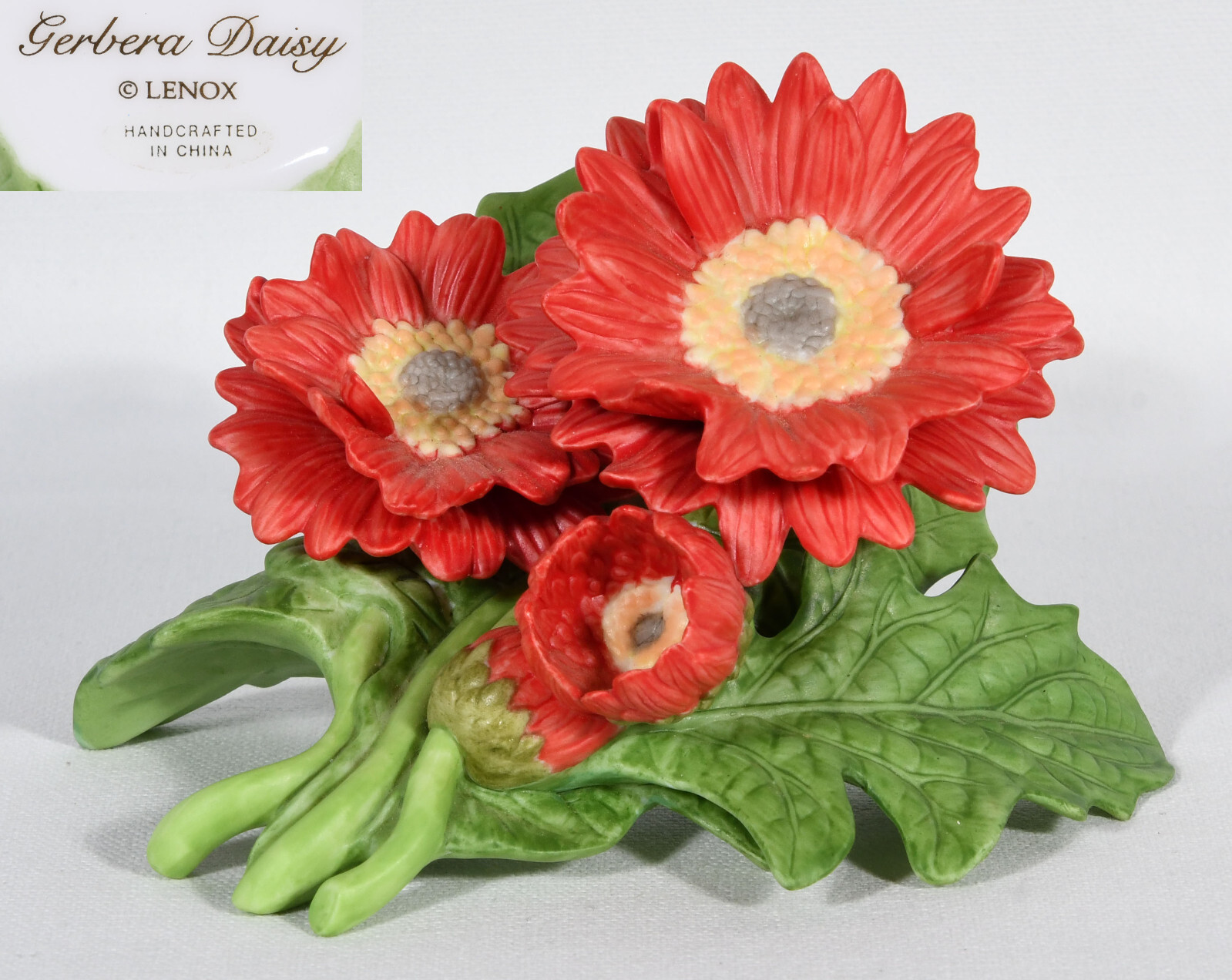 Lenox Flower Red Gerber Daisy 3 1/2″ Tall by 5″ Wide