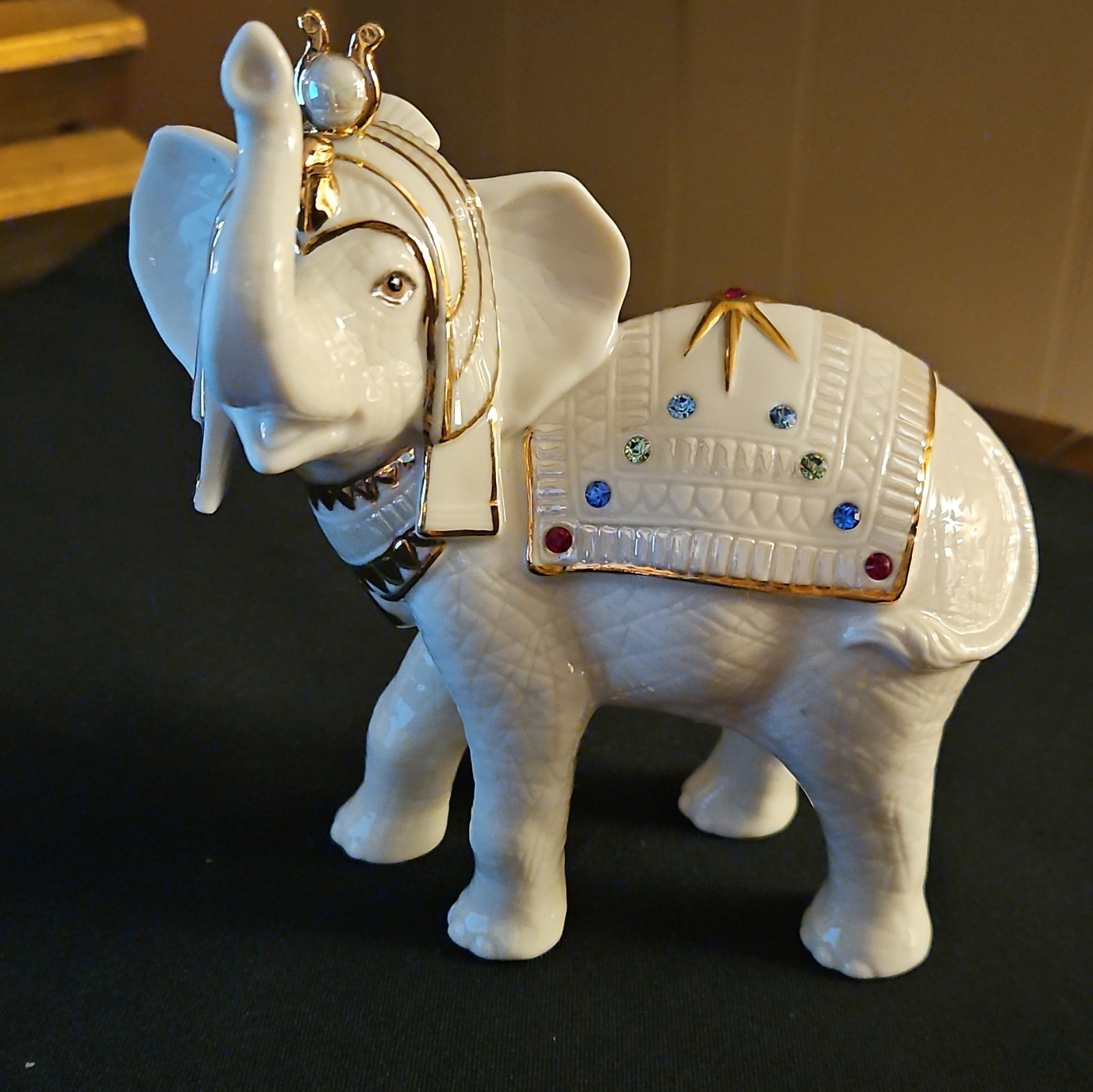 Lenox Jeweled Elephant Of The Nile Porcelain Figurine With China Jewels