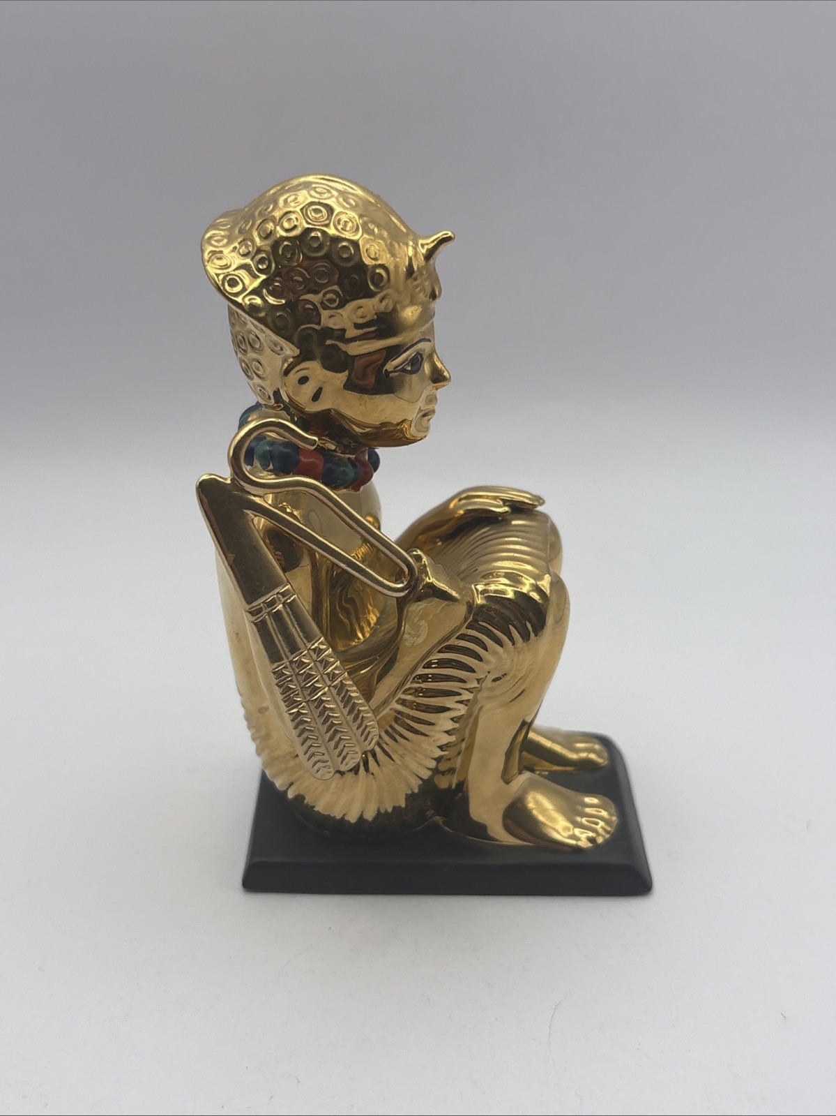 The Franklin Mint King Tut Squatting Treasures of Tutankhamun Porcelain Figurine