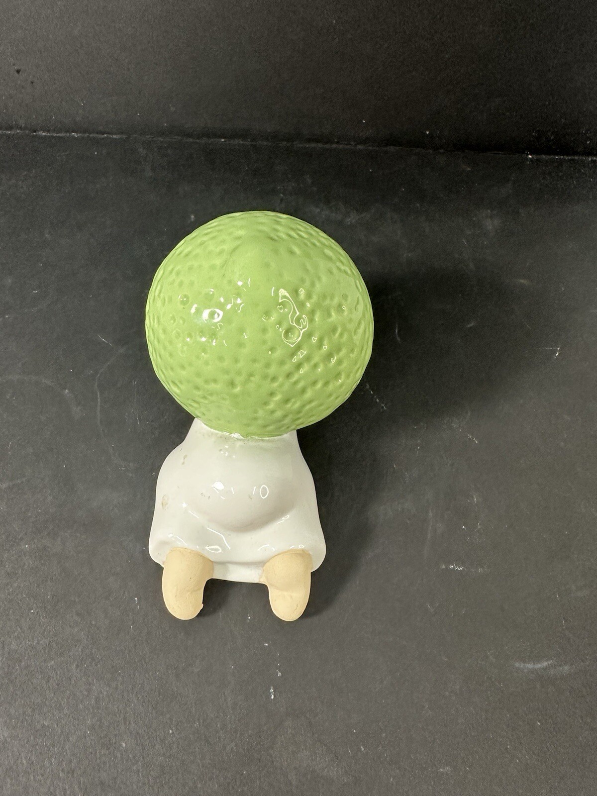 Red Hair Girl Figure With Lime Hat Ceramic Decor Anime Cutie!