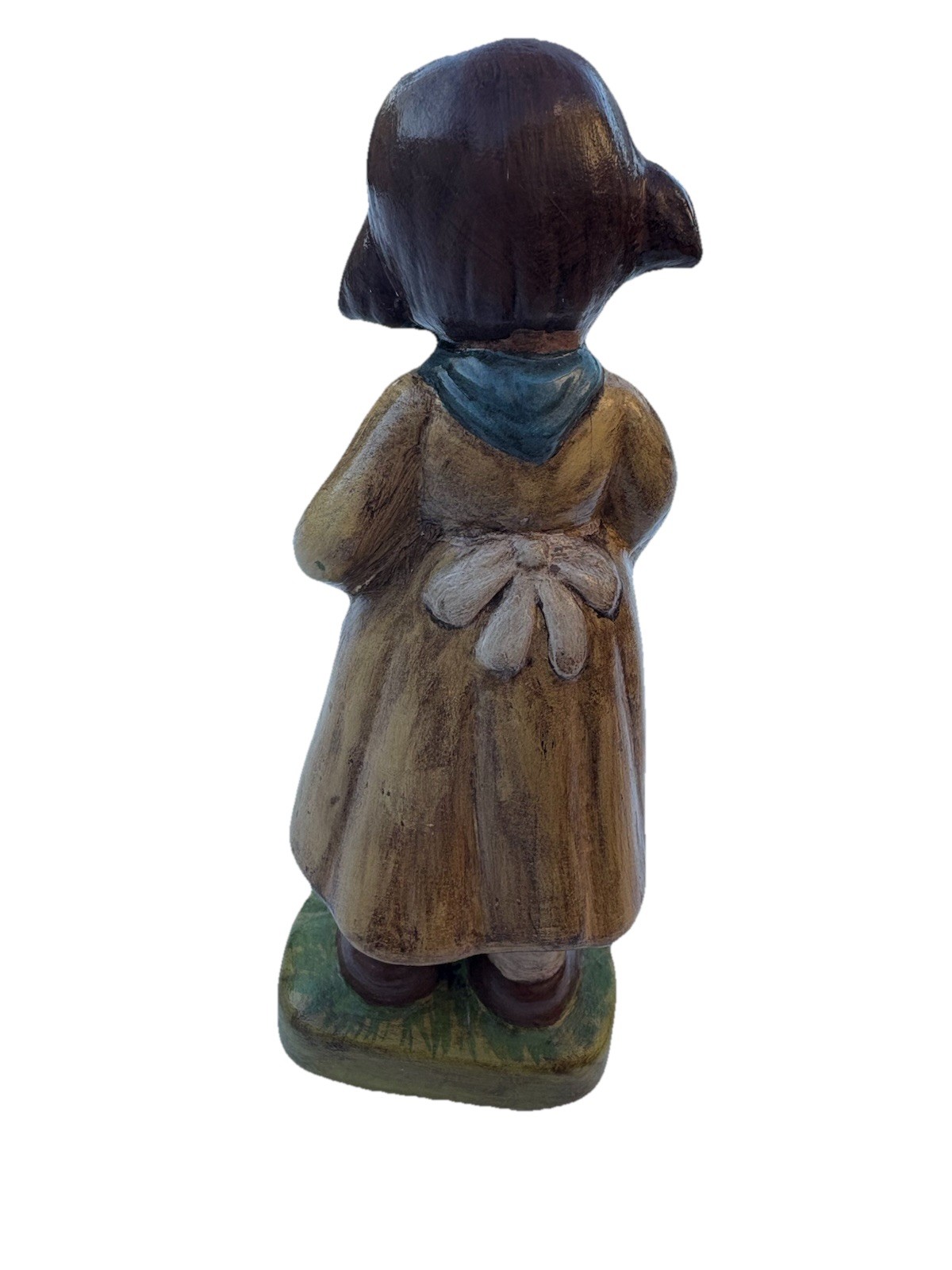Vintage Chalkware Girl Figurine Hand Painted Farmhouse Decor 1950s–1970s