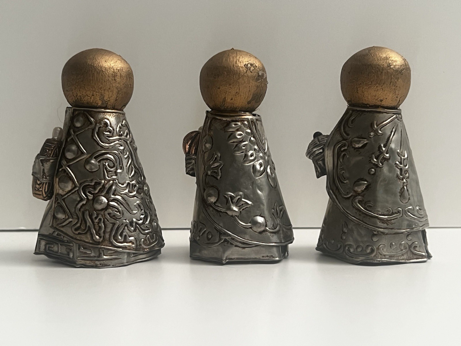Vintage MCM The Three Wiseman Magi Christmas Nativity Ornament Figurines Nice!