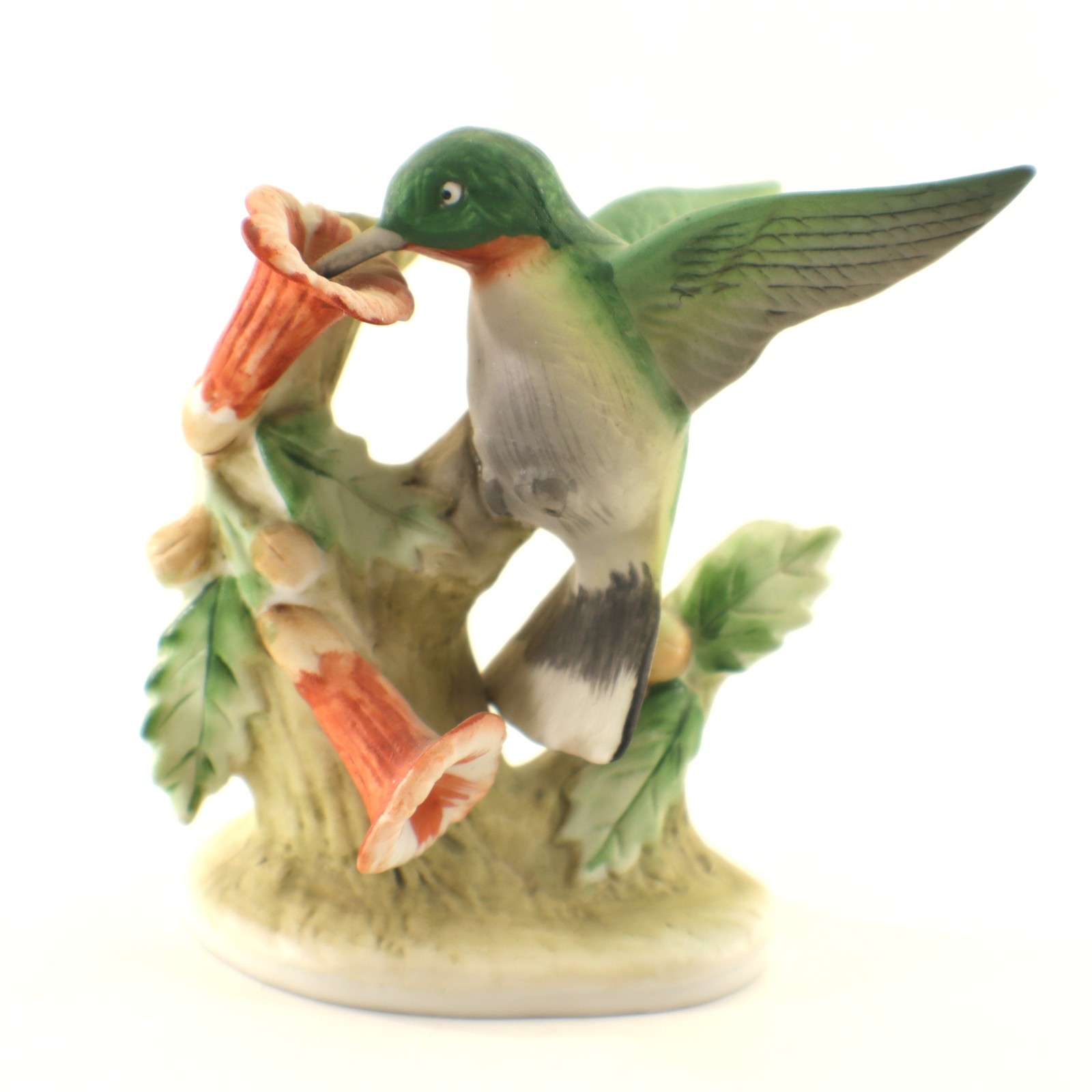 Lefton HUMMINGBIRD Figurine KW464 Hand Painted Porcelain 3.5″ Red Label Vintage
