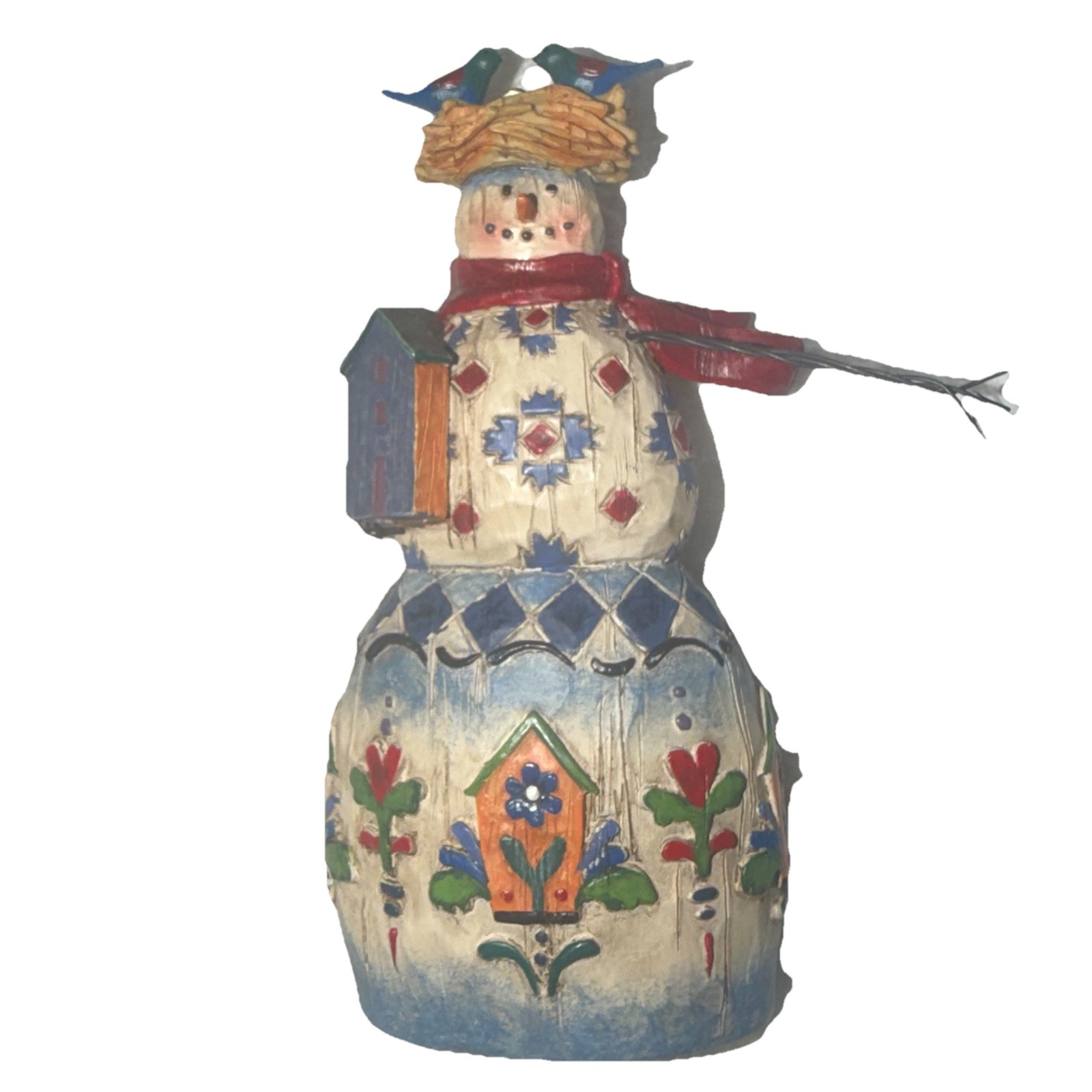 Jim Shore Heartwood Creek “Winter’s Haven” Snowman Birdhouse Figurine 2003