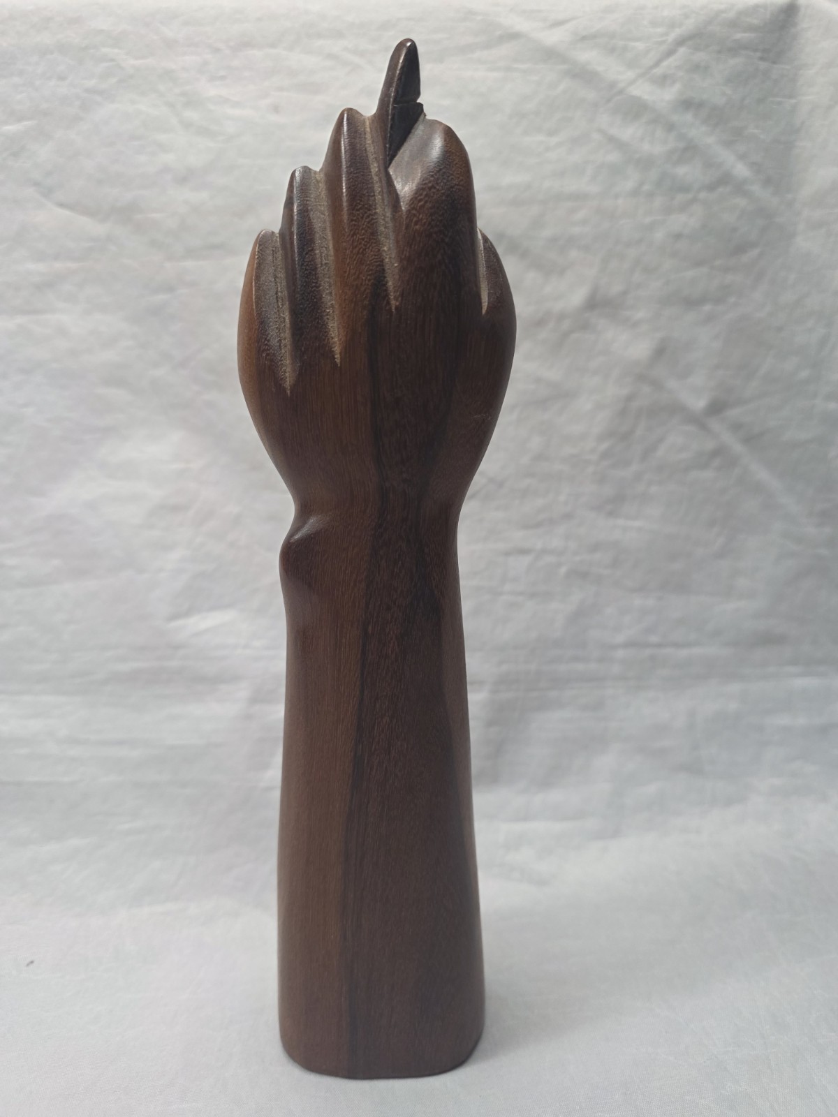 Vintage MCM Wooden Mano Figa Sculpture Hand Carved Good Fortune