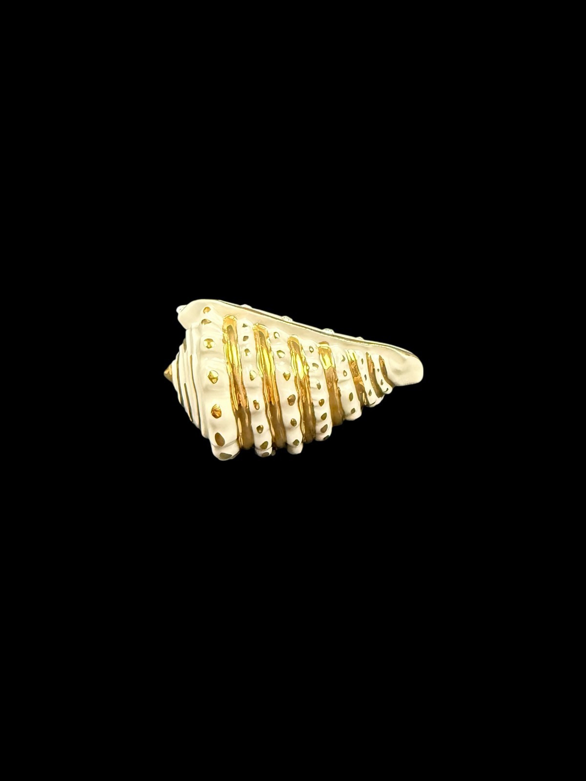 RG Porcellane Capodimonte Limoges Shell Figurine White Gold Tone Swarovski Italy