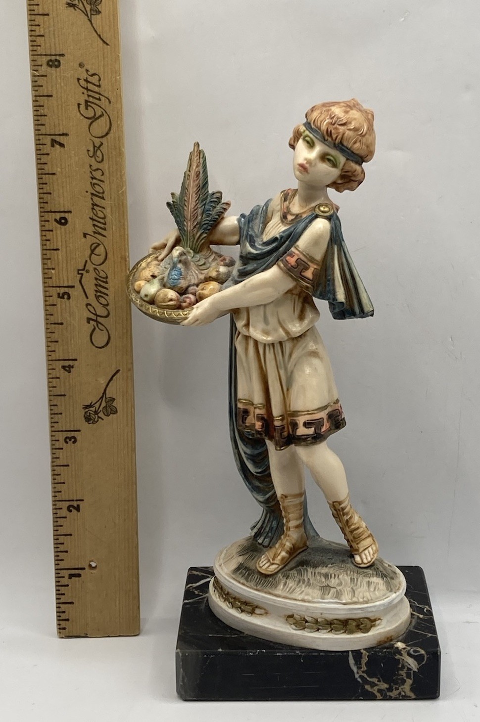 Vintage ~Fontanini Simonelli Lady Depose Italy Figurine W/Genuine Carrara Marble
