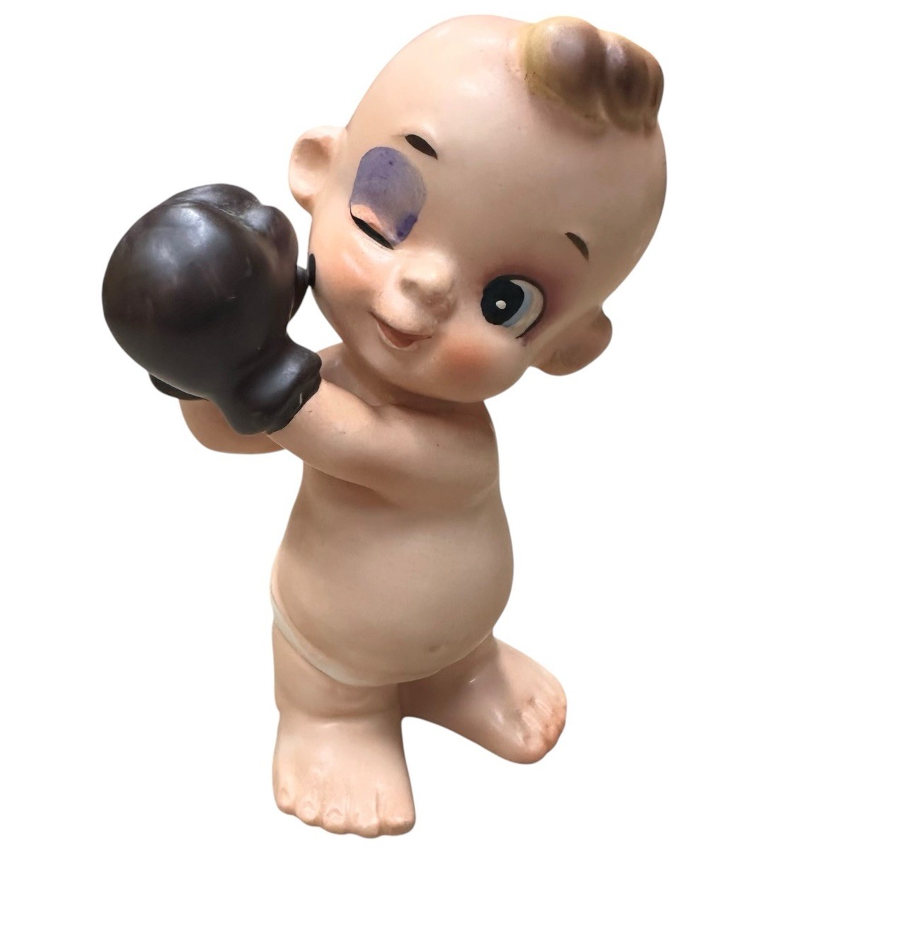 Vintage Inarco Japan Kewpie Boxer Baby Figurine E-2176 Black Eye 4.5”