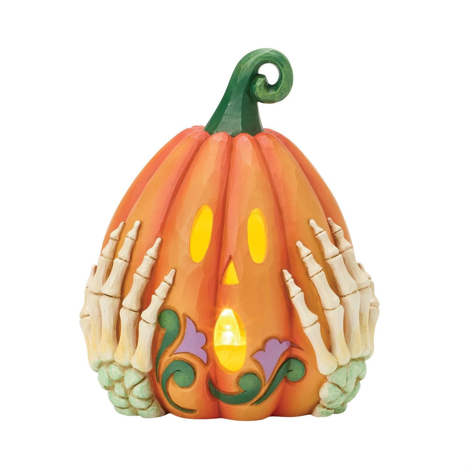 Jim Shore JACK-O-LANTERN SKELETON LED HALLOWEEN FIGURINE-OH MY, BOO 6018085 NEW