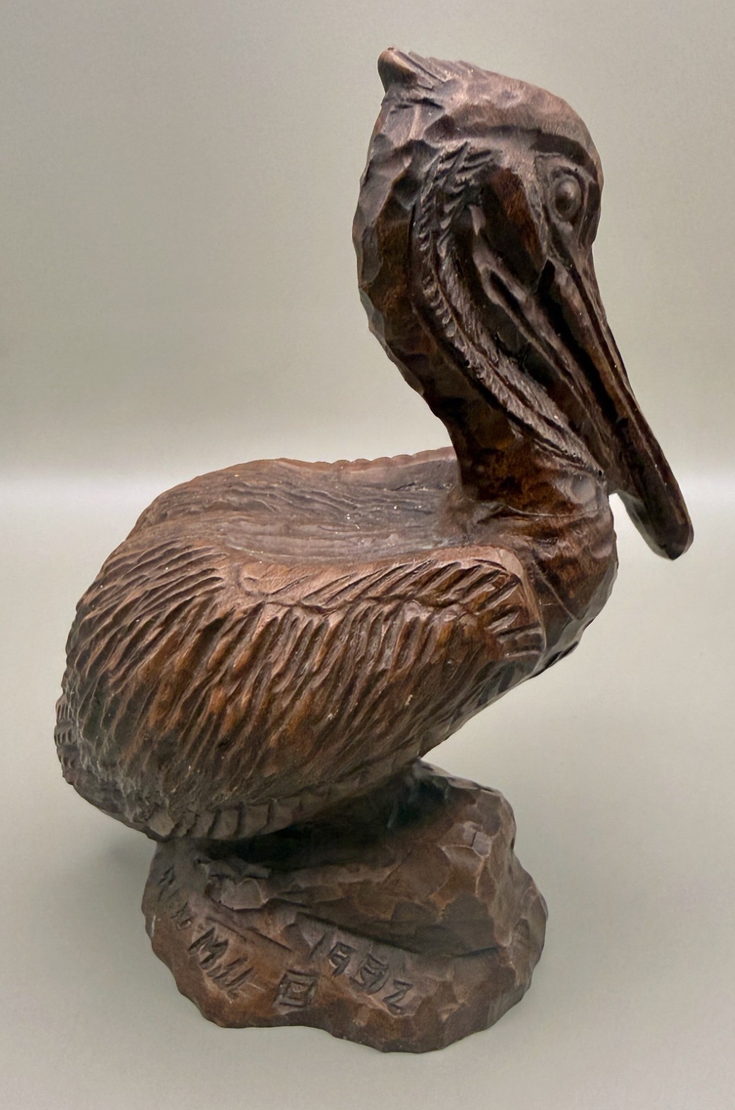 1982 Red Mill 7″ hand-carved Pelican Folk Art Folk Beach Art