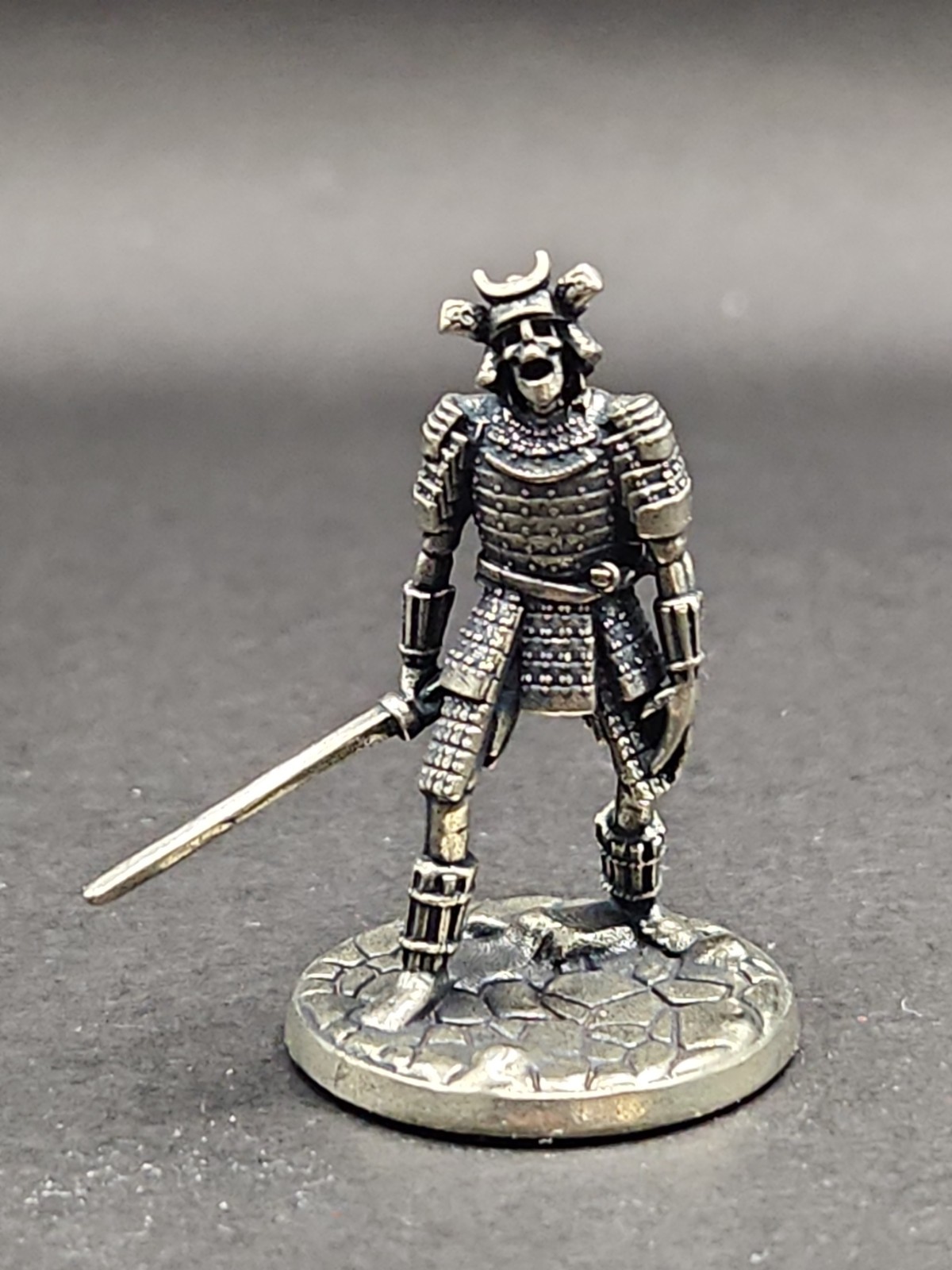 Solid Metal Samurai Skeleton Miniature Figure, Heavy and Sturdy