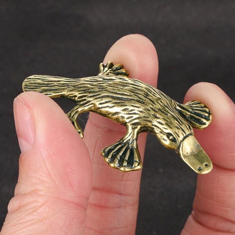 Brass Platypus Figurine Small Statue Animal Figurines Toys Desktop Decoration