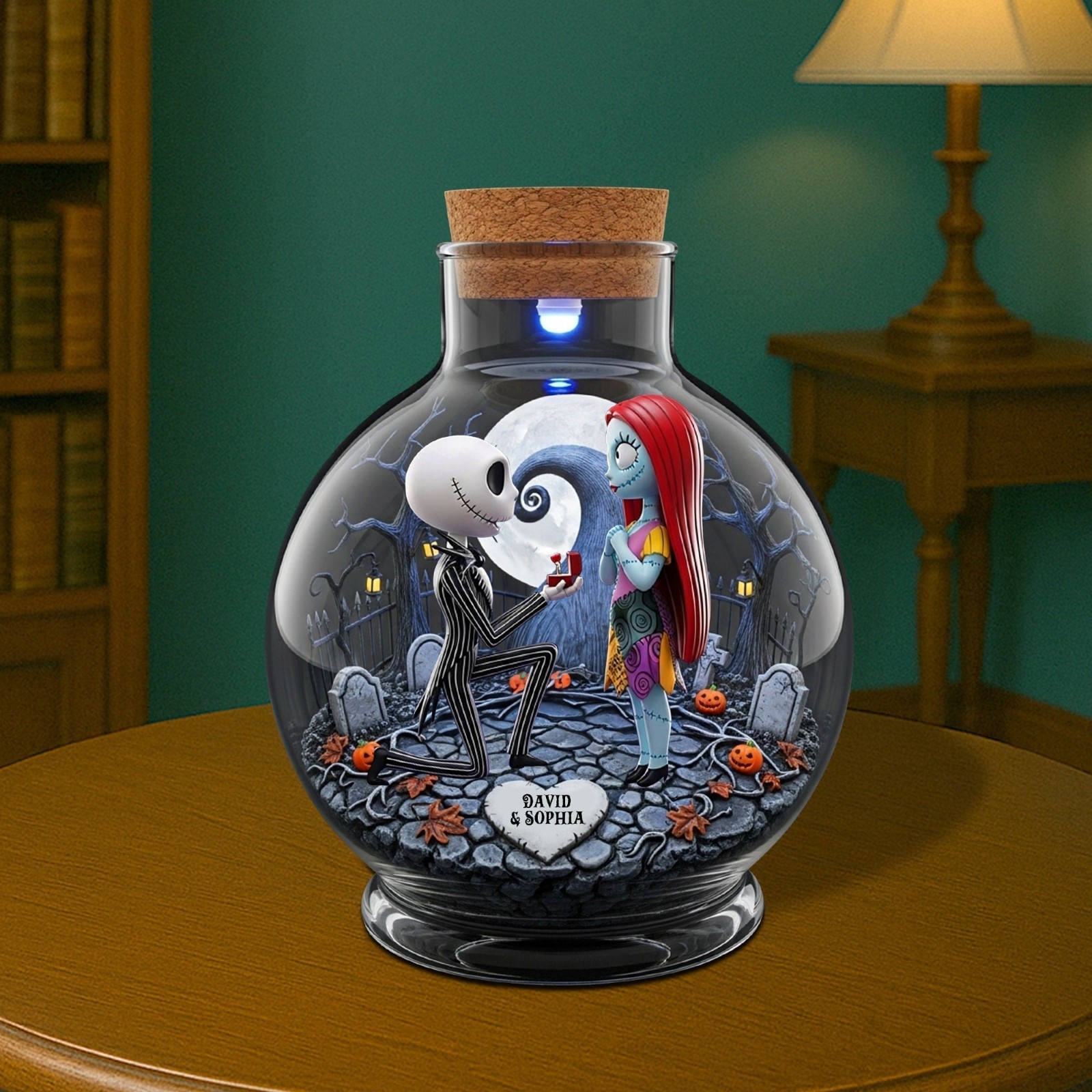 Personalized Jack Sally Nightmares Couple Acrylic Plaque Wooden Block Decor Gift