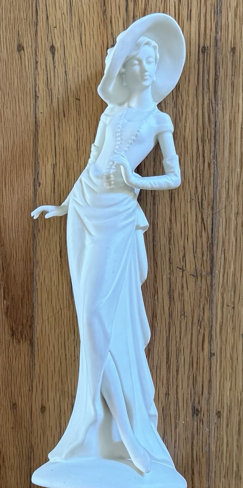 Vintage Art Nouveau Style Bisque Porcelain Lady Figurine 10” High