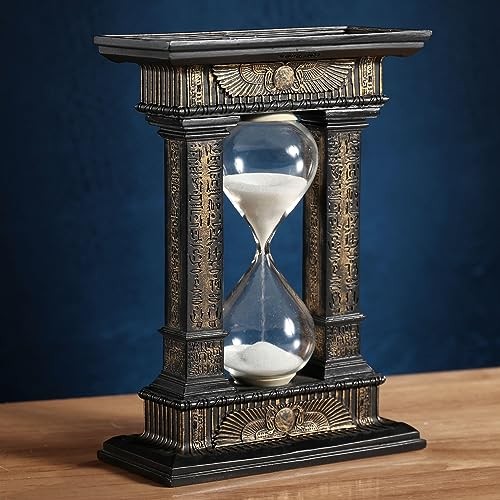 Veronese 7.1″ Egyptian Winged Sun Columns Resin Sand Timer, 5-Minute