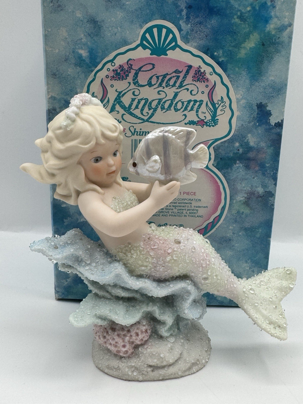 Coral Kingdom “Seanna” 1993 Enesco Mermaid and Fish Figurine