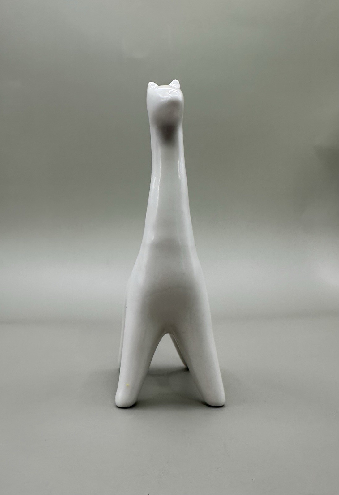 White Porcelain Giraffe Figurines Pair Minimalist Scandinavian Style