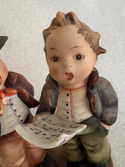 Hummel Duet #130 Boys Singing Porcelain Figurine 5.5″ TMK 2 Full Bee 1950s READ