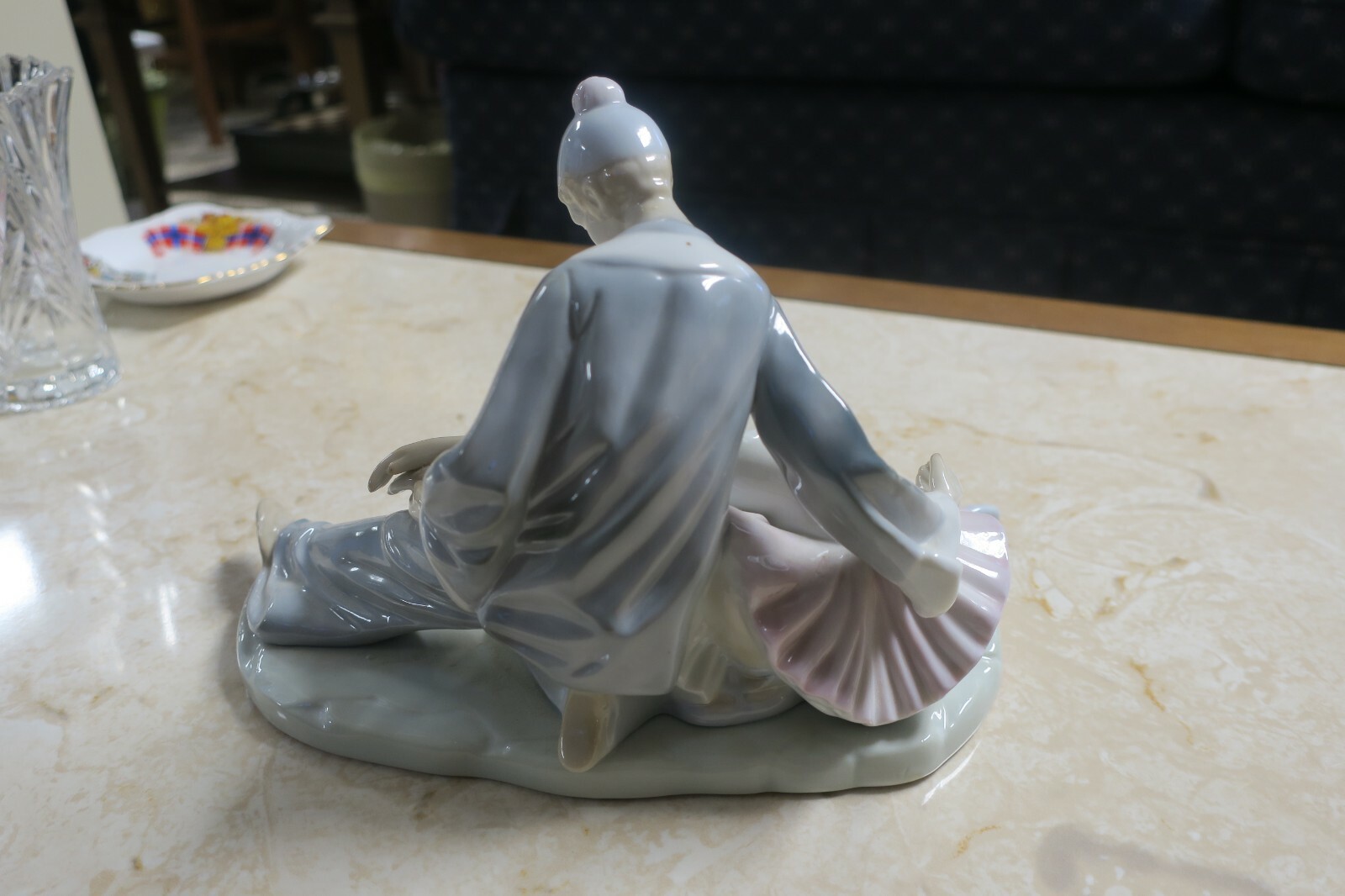 Vintage Ballet Dancers Figurine By Meico Inc. Blue gray pink white green