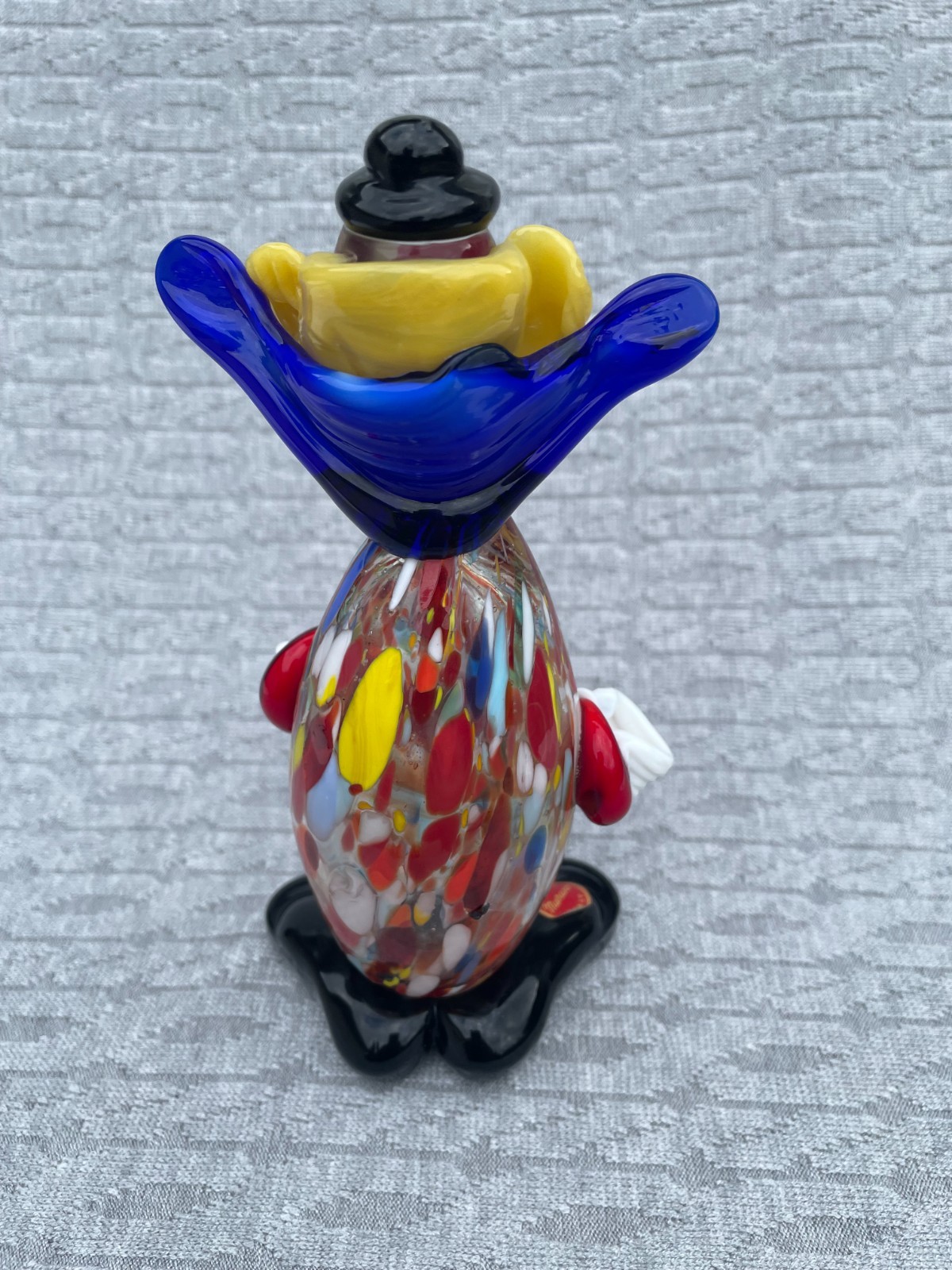 Vintage Italian Murano Glass Clown Figurine Oval Body