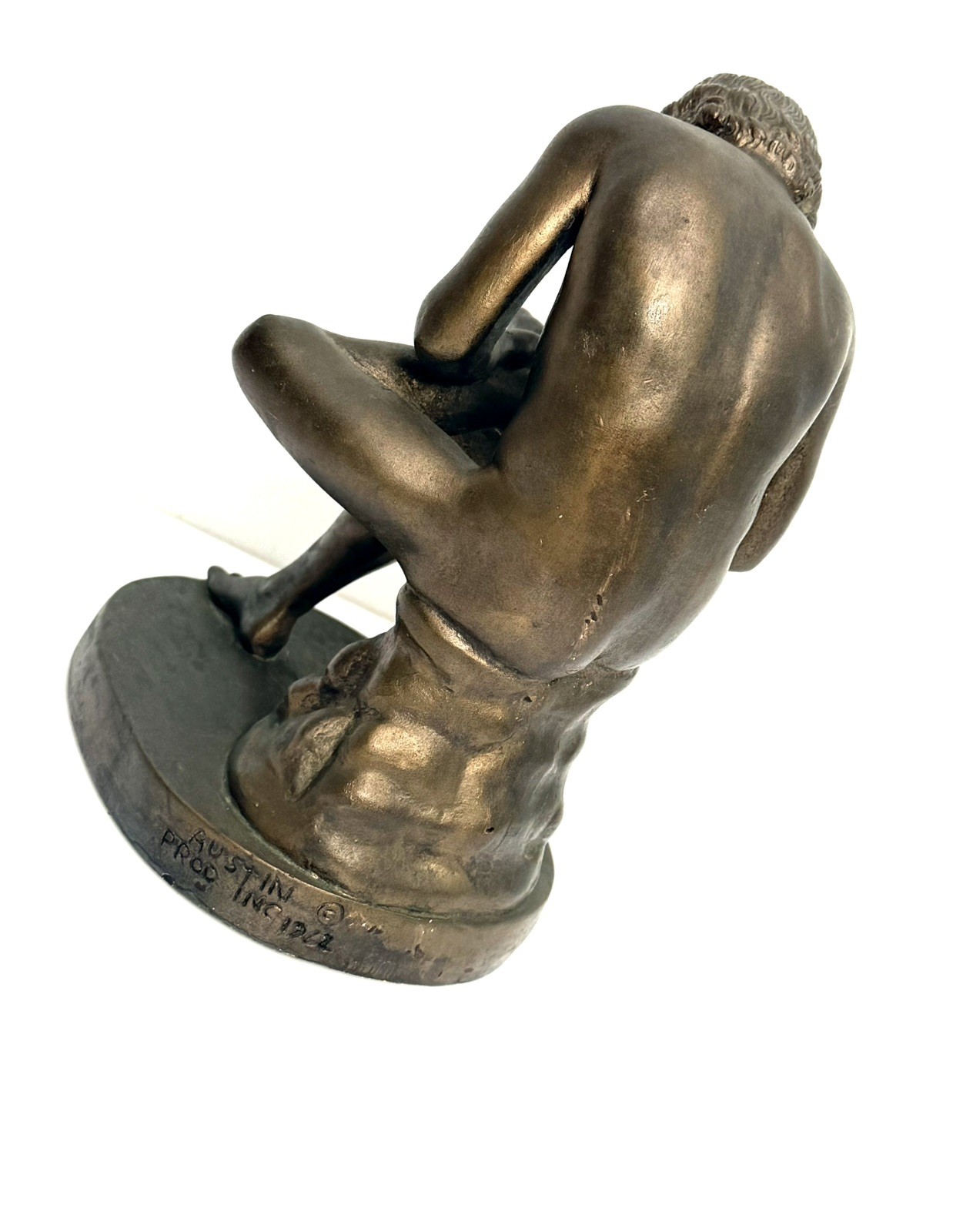 Austin Sculpture Bronze Finish Nude Boy Figure Vintage Art Statue Sculpture