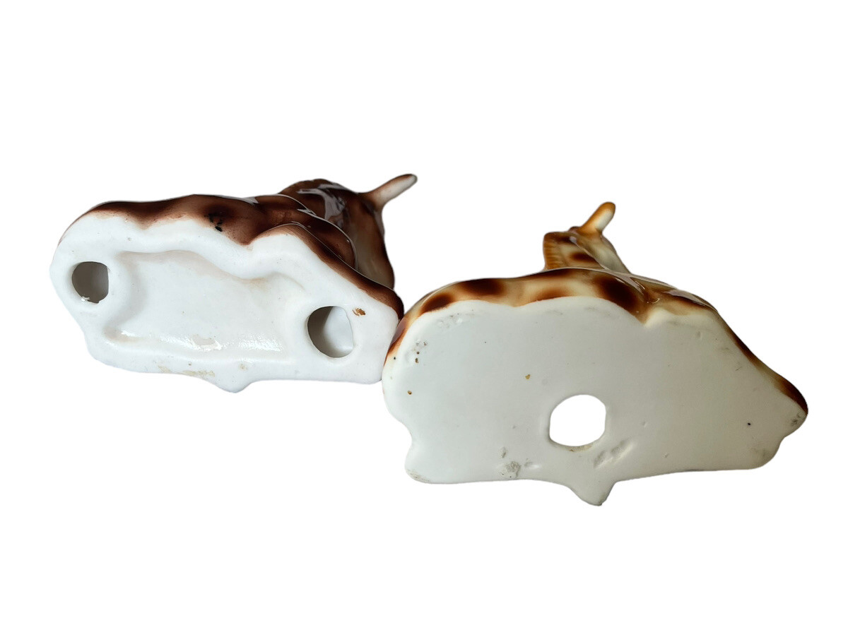 2 Vintage Bone China Giraffe Fine Quality Animal Figurines 3.75″ Safari Africa
