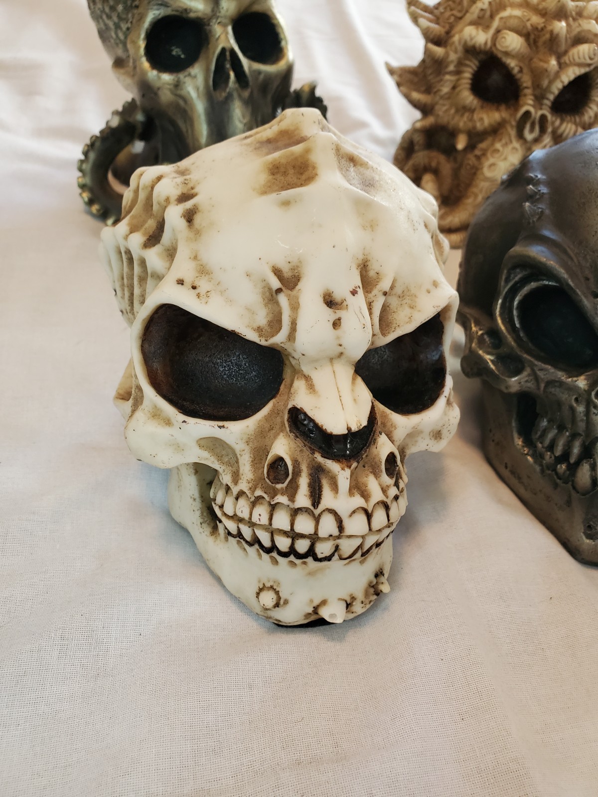 Pacific Giftware Lot Skeleton Skull Kraken Resin Statue Figure Halloween Decor