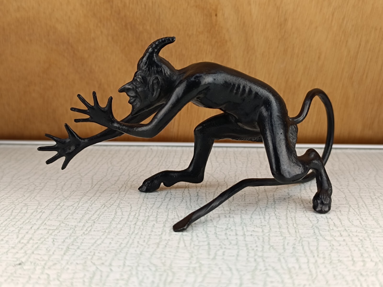 Vintage Cast Iron Figurine Devil Mephistopheles Demon USSR Statuette Soviet Rare