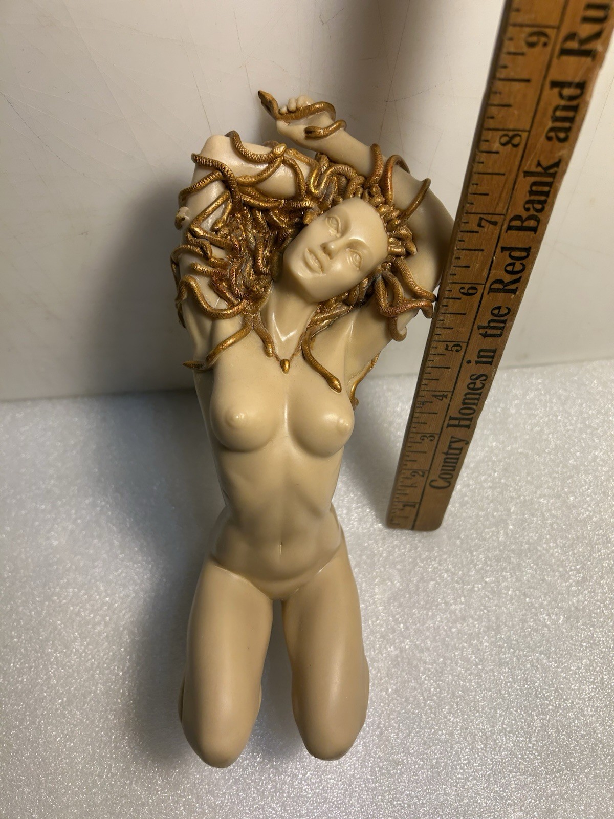 1970’s MEDUSA NUDE SCULPTURE WITH SNAKES IN HER HAIR. RESIN CAST. BEAUTIFUL ART