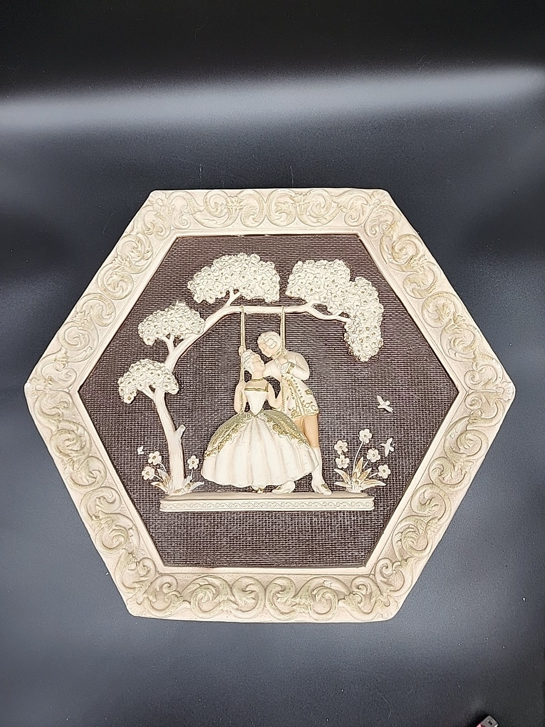 Mid Century Modern Victorian Couple Dance Chalkware 1965 Universal Statuary Corp