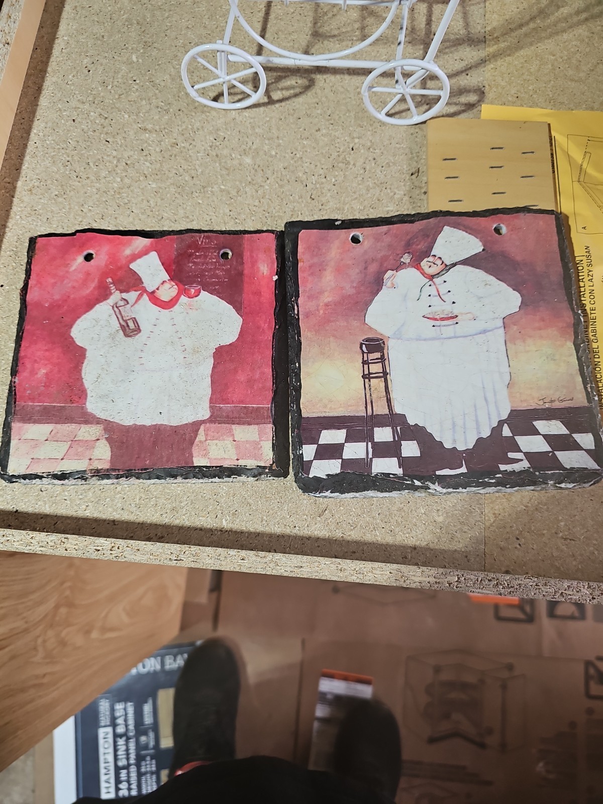 Fat Italian Chef Kitchen Decor Slate Hot Plates