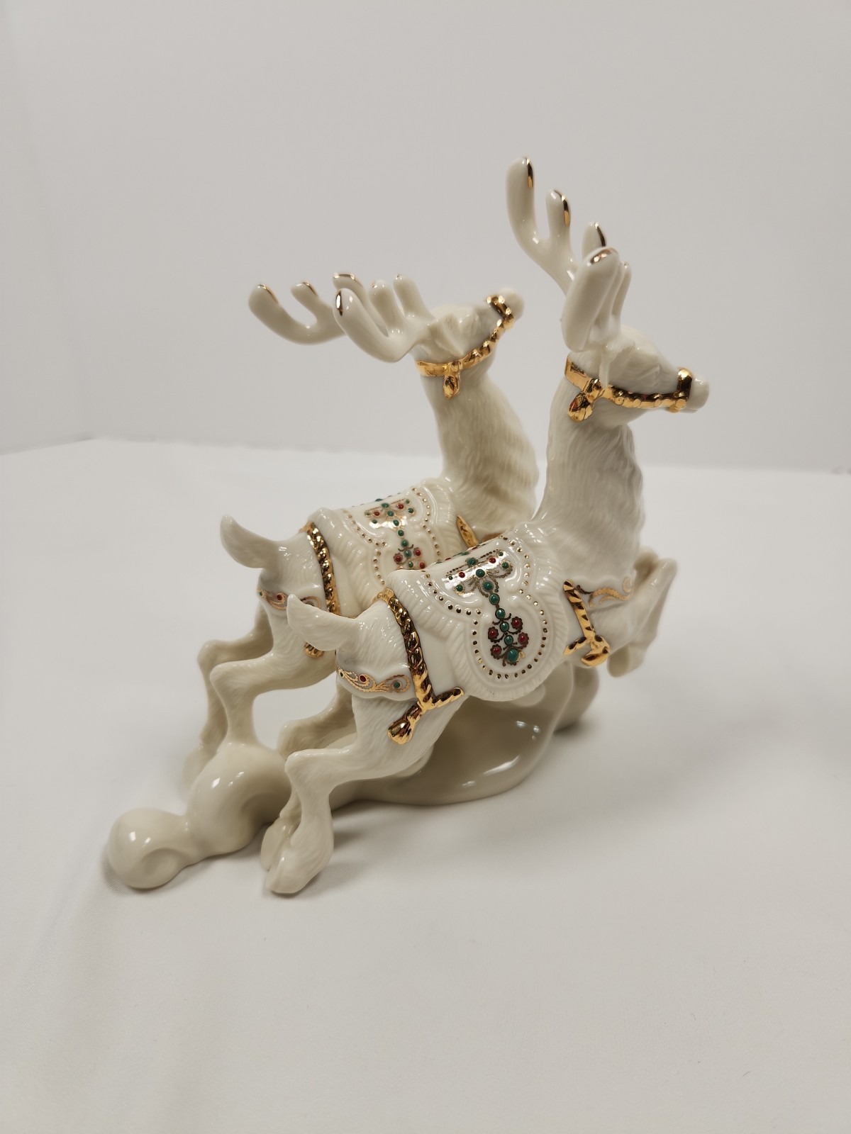 Lenox Dash Away All Collection Dasher & Dancer Porcelain Reindeer Deer Figurine