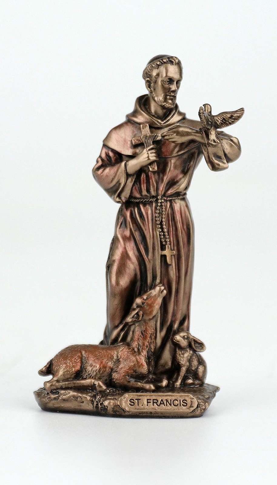Veronese Design 3 3/8 In Saint Francis of Assisi Cast Resin Hand Painted Antique