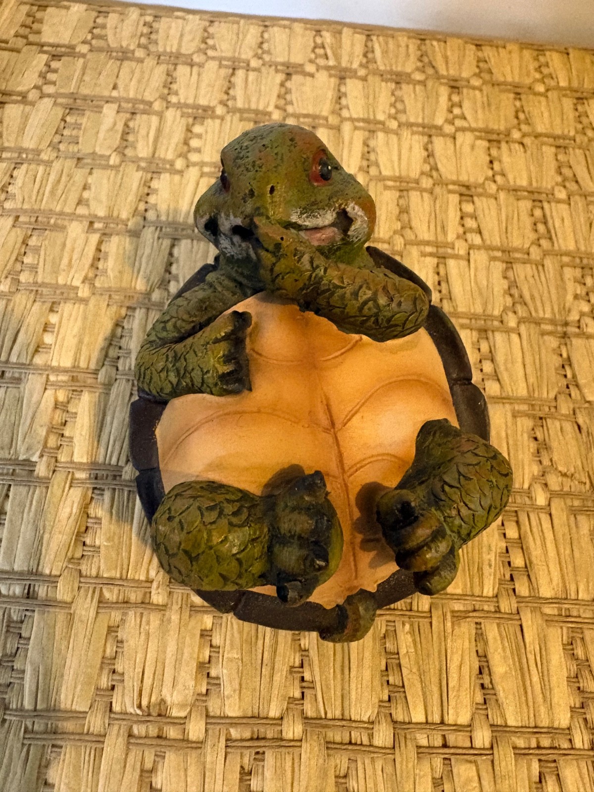 Lot of 4 ~ Turtle Figurines ~ Sizes 1″ to 8″ ~ Wood-Resin-Metal-Ceramic ~ Nice!