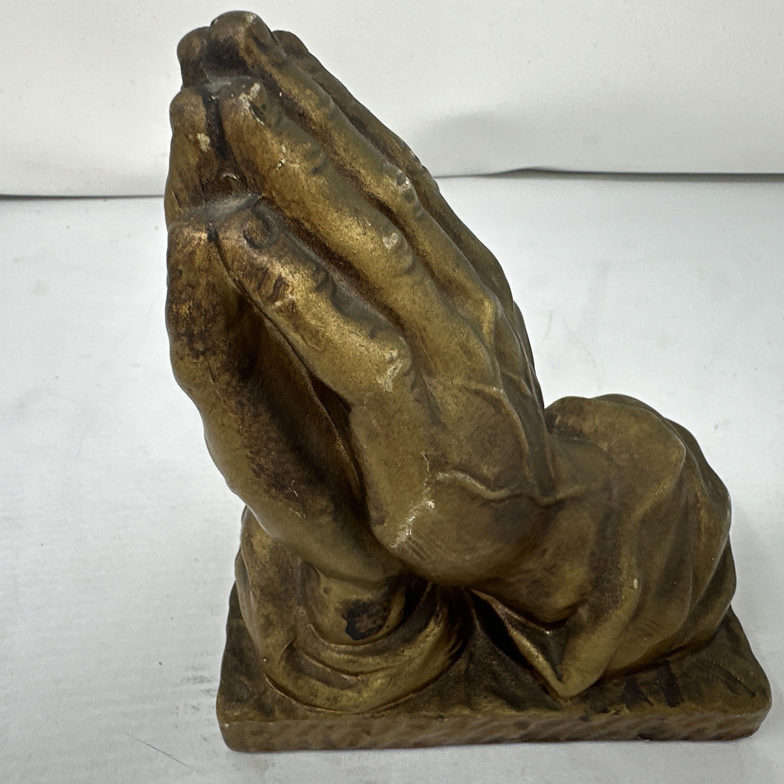 Vintage MCM 1940’s Gold Ceramic Praying Hands by Lego Made in Japan
