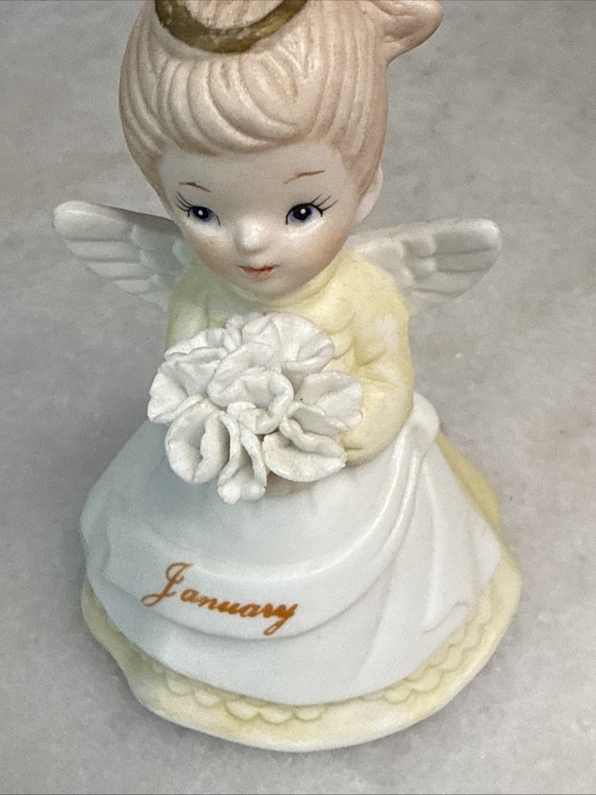 Lefton JANUARY Birthday of The Month 04883 Angel Porcelain Figurine 1985