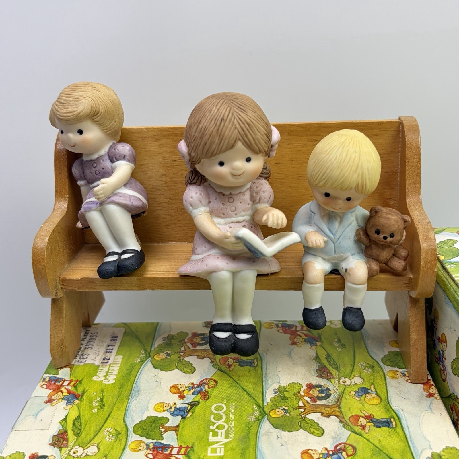 Enesco Country Cousins Mixed Playing Character Lot & Boxes, Lot Of 9