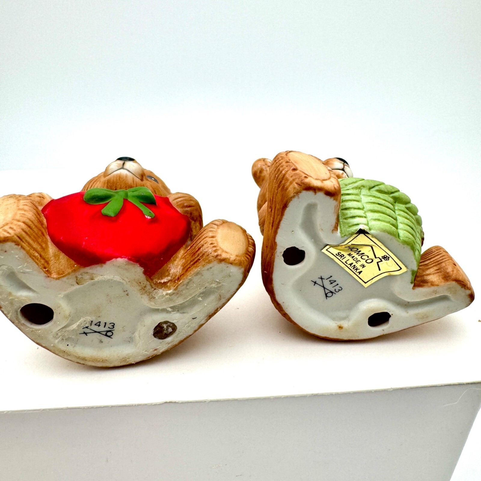 Vintage HOMCO 1413 Calendar Bears set of 2 April February Gift