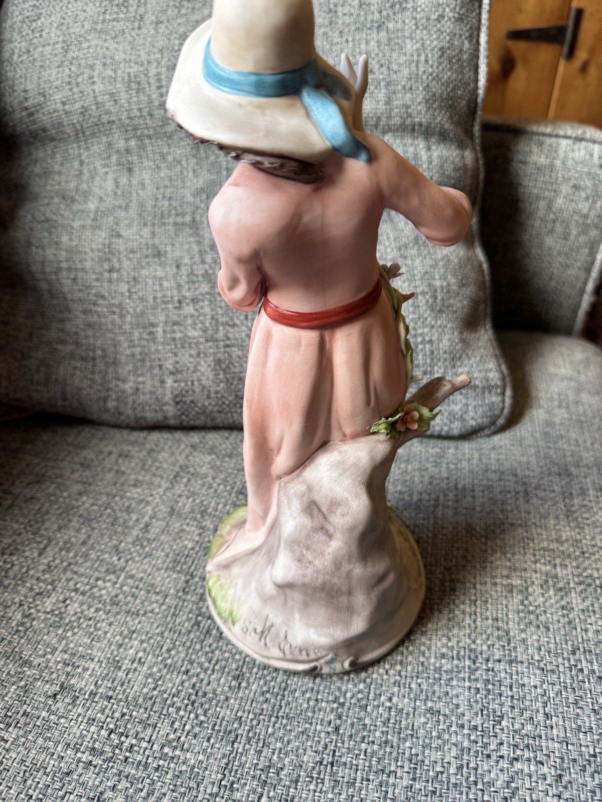 Vintage Capodimonte Italy Ethan Allen Bisque Figurine Lady Signed Nico Venzo