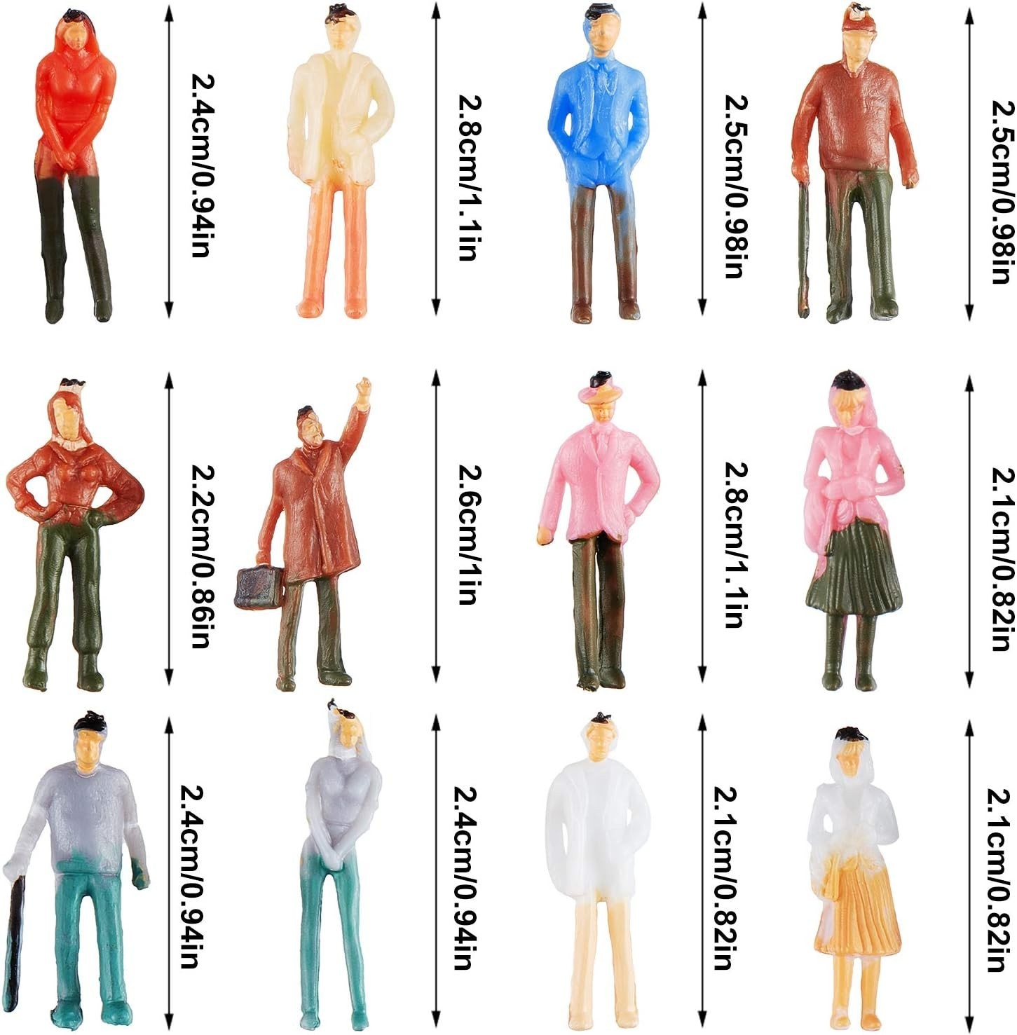 Tiny People Figurines Set of 200 – Realistic 1 Inch Models for Creative Displays