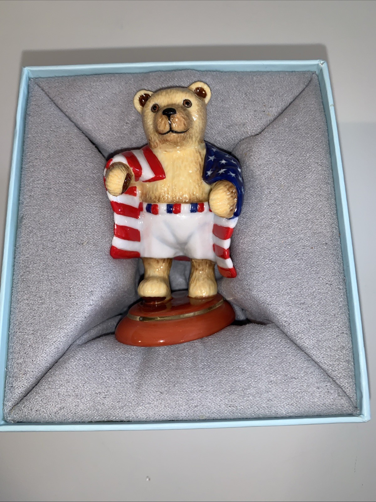 Halcyon Days Limited Edition American USA Boxer Teddy Bear 2012 With Box RARE