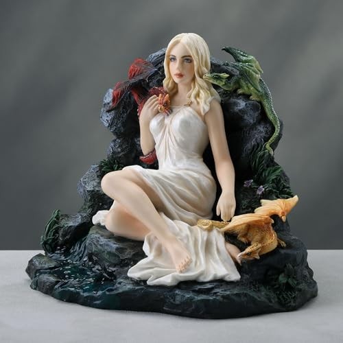 Veronese 5.5″ Maiden and the Dragonlins Hand-Painted Resin Sculpture